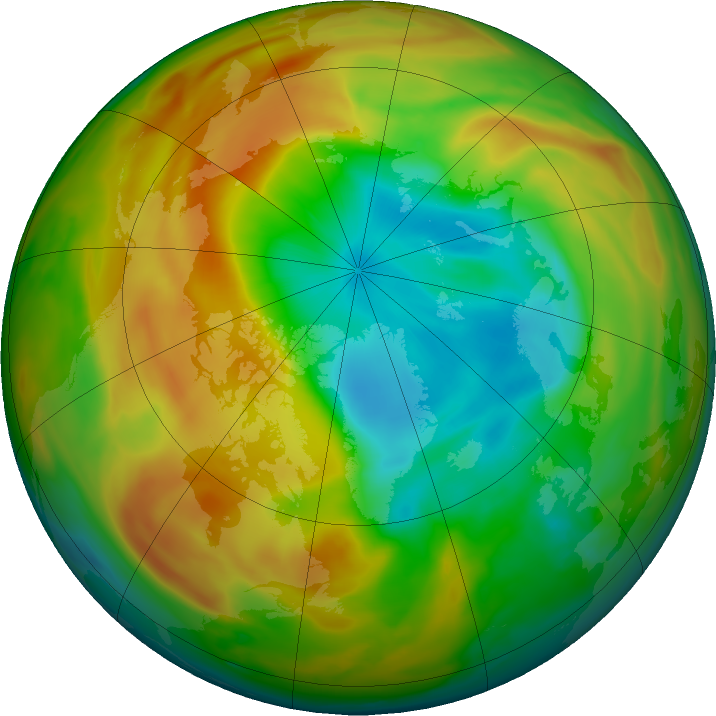 Arctic ozone map for 09 April 2020